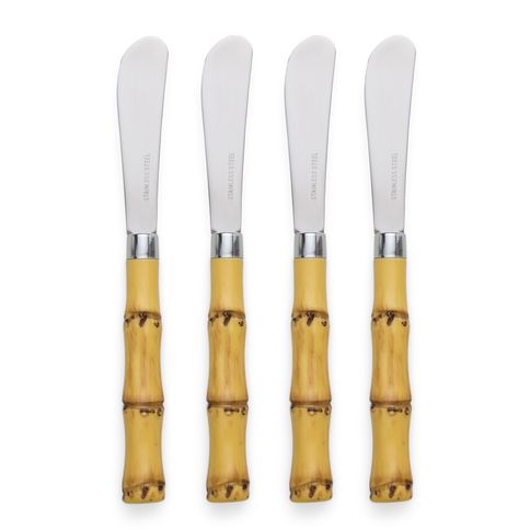 CONJUNTO-DE-4-ESPATULAS-PARA-PATE-EM-ACO-INOX-BAMBOO-KENYA