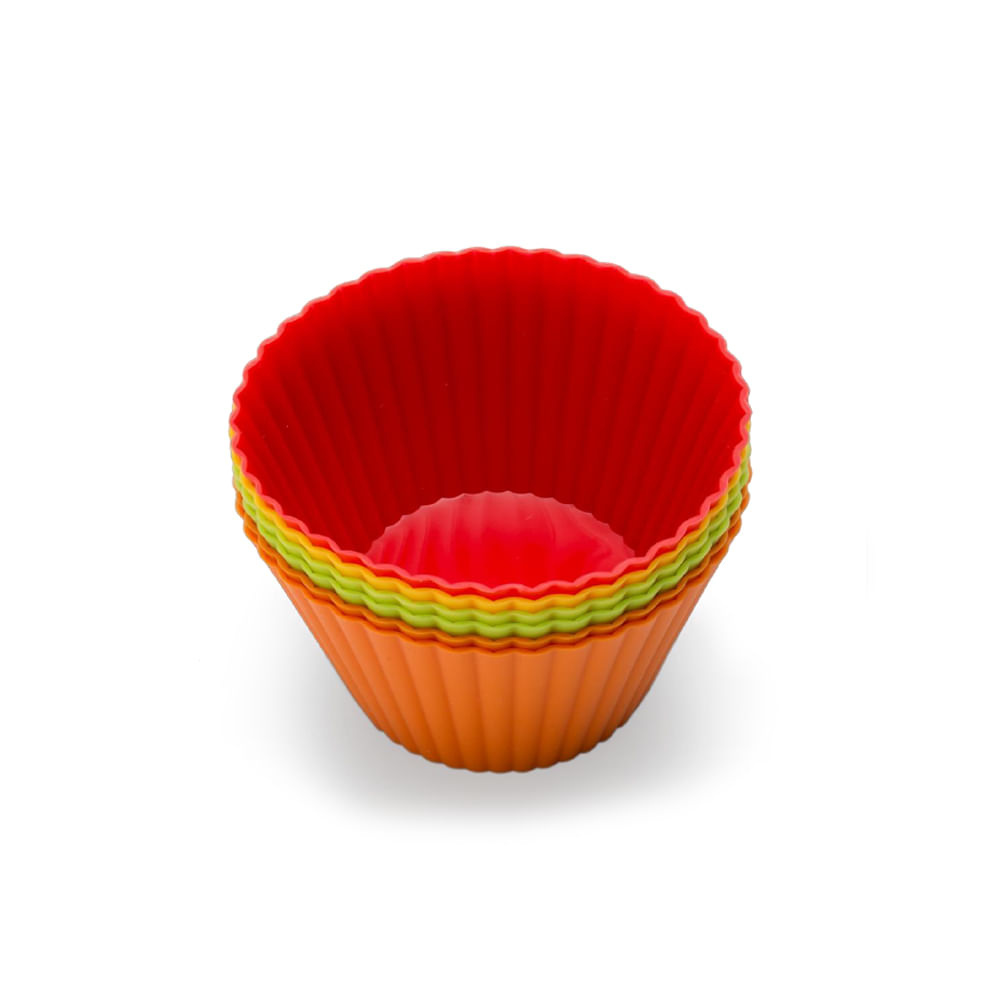 Conjunto De 6 Formas Para Muffin Em Silicone 8 5cm Kenya Colorida