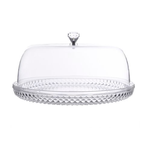 Prato para Bolo com Tampa em Acrílico 33cm Diamond Kenya