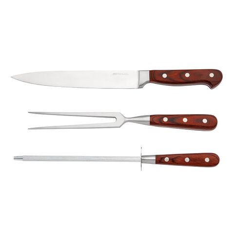 Jogo para Churrasco em Aço Inox Hanzzo Wood