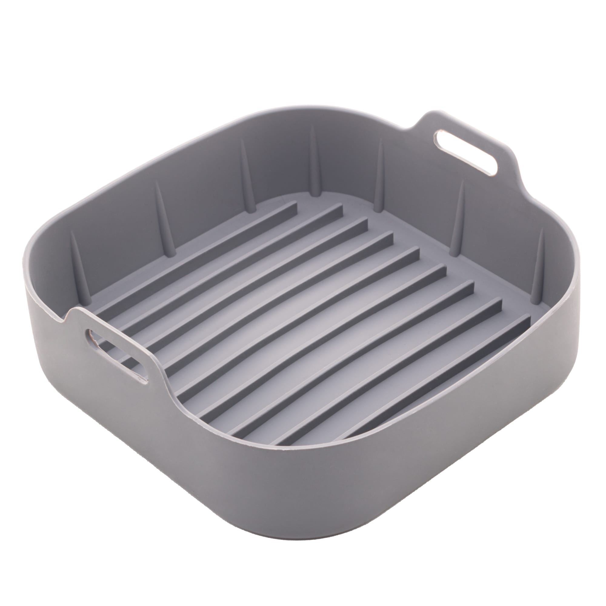 Cesta Air Fryer Quadrada de Silicone 7x20x20cm Lyor Cinza