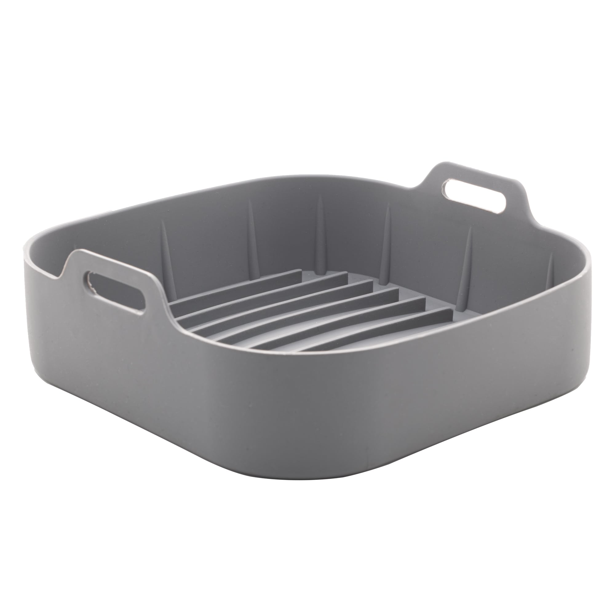Cesta Air Fryer Quadrada de Silicone 5,5x16x16cm Lyor Cinza