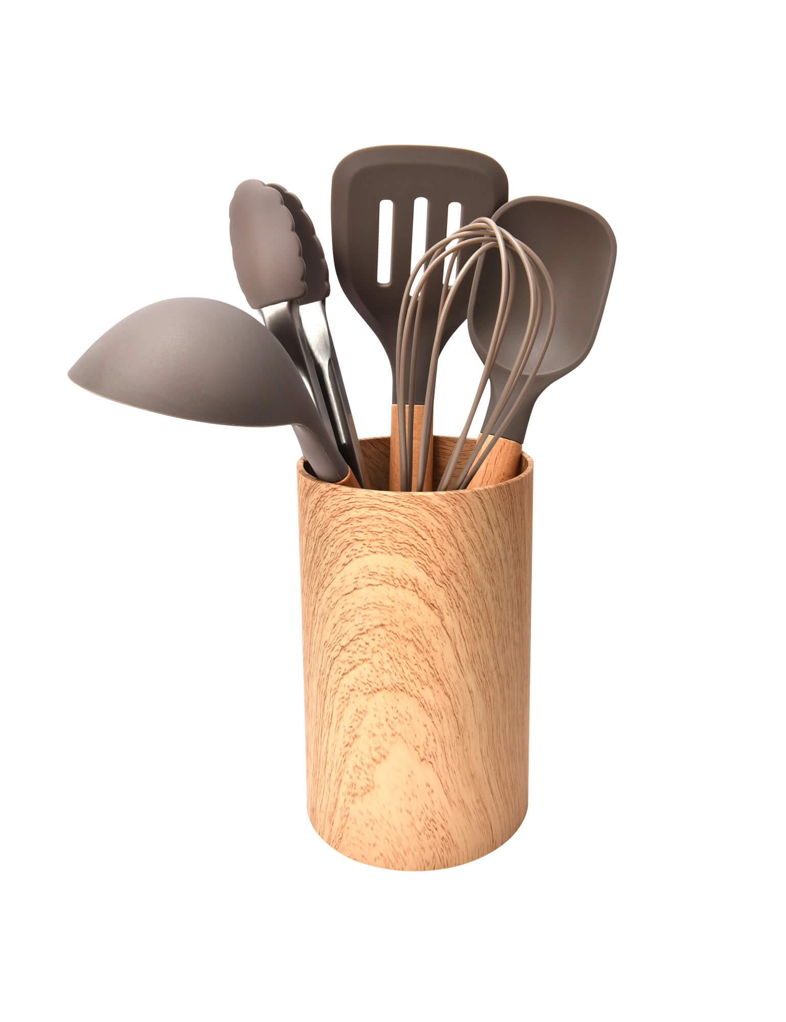 Jogo com 5 Utensílios em Silicone Kenya Cinza