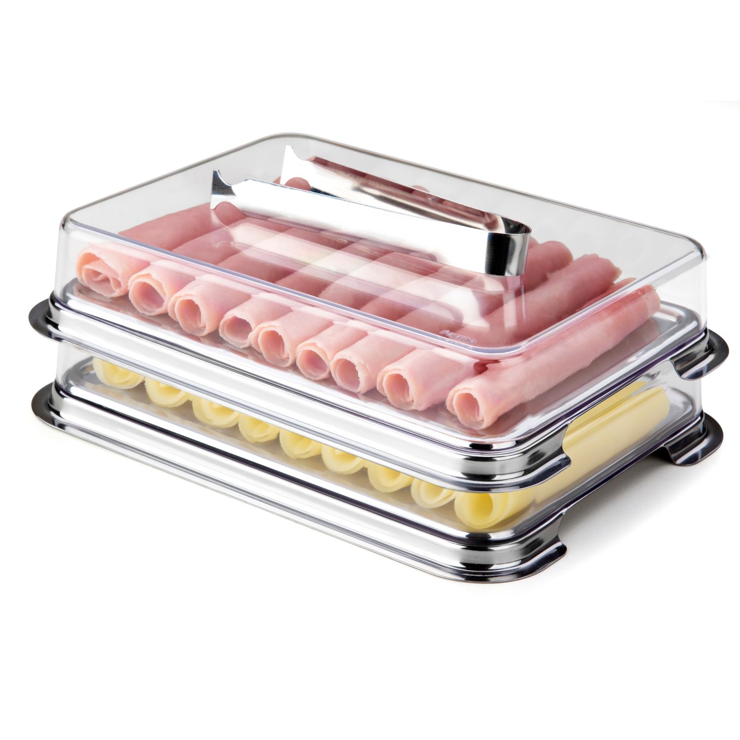 Conjunto Porta-Frios com Tampa e Pinça em Inox Vision Forma