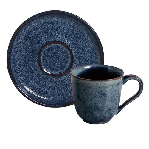 Xícara de Chá Titanium em Stoneware Azul 170ML Porto Brasil